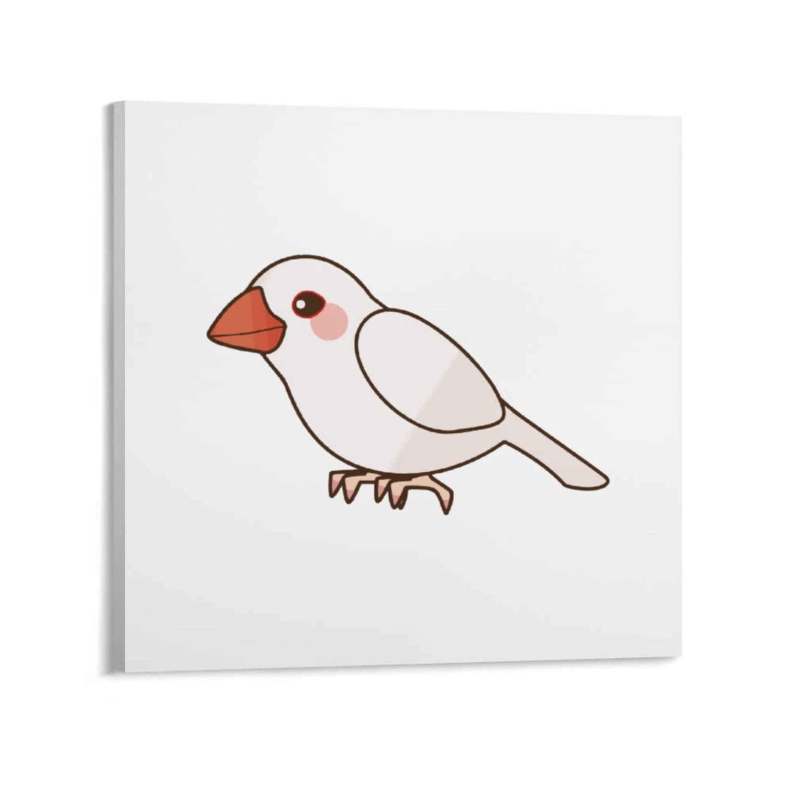 Amazon.co.jp: アートパネル 白文鳥 ブンチョウ 正方形 キャンバス絵画
