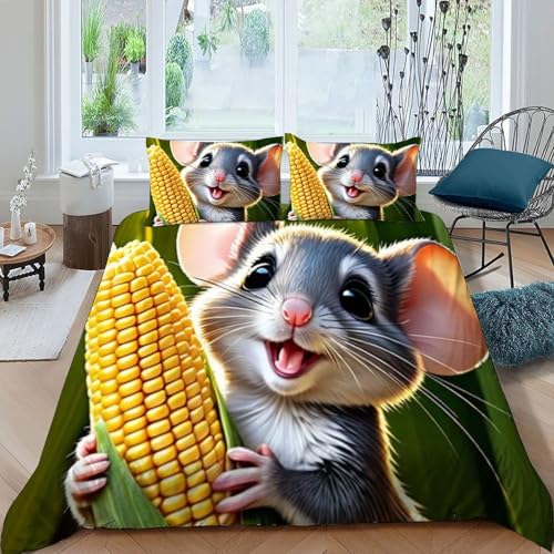 Housse de couette imprimé 3D Animaux Land Super King en microfibre - 3