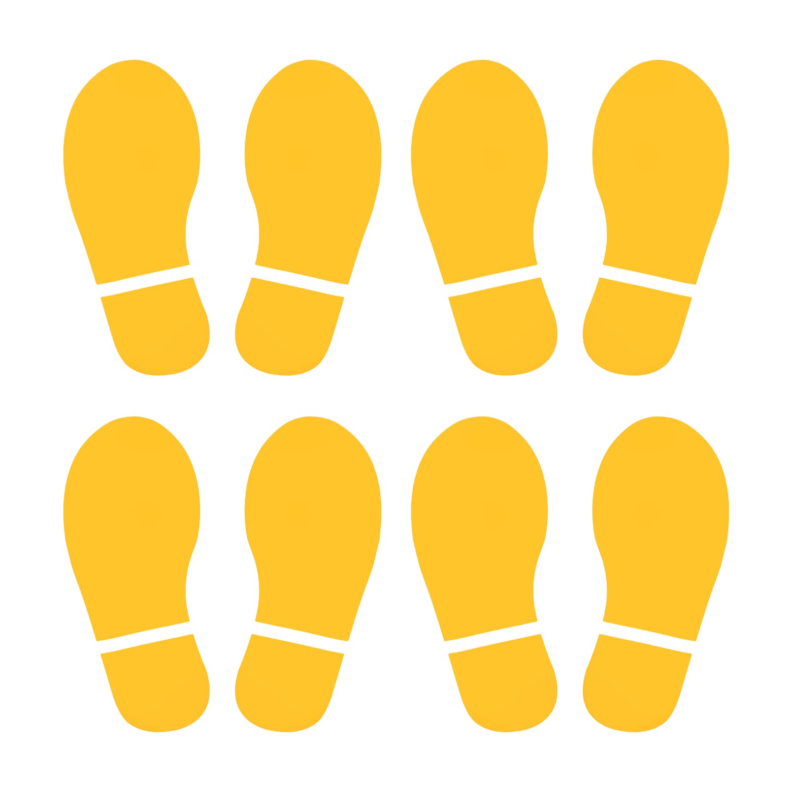 PATIKIL 6x2.5" Footprint Sticker, 4 works PVC Shoes Floor Decal Sign for Class Decor Stair Guide Yellow