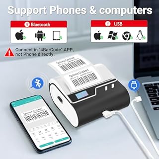 ORGBRO Z3 Stampante Etichette Adesive Termica Etichettatrice Etichette Adesive Personalizzate para Joyería, Supermercado, Pequeñas Empresas con 1 Rollo Blanco de Etiquetas de 50x30 mm, Argento