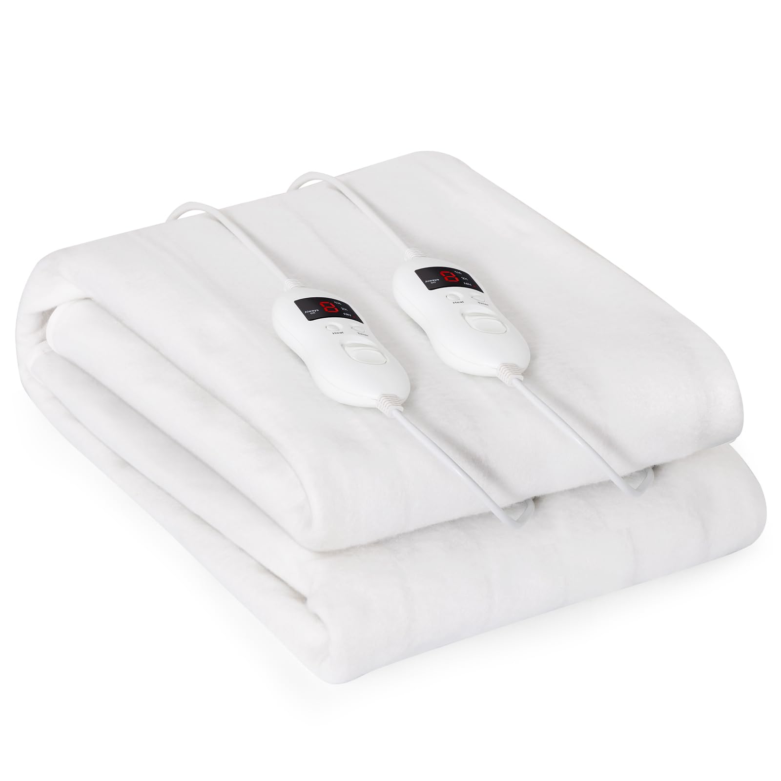 COSTWAY Electric Blanket, Heated Underblanket Bed Warmer with Single/Dual Control, 8 Heat ...