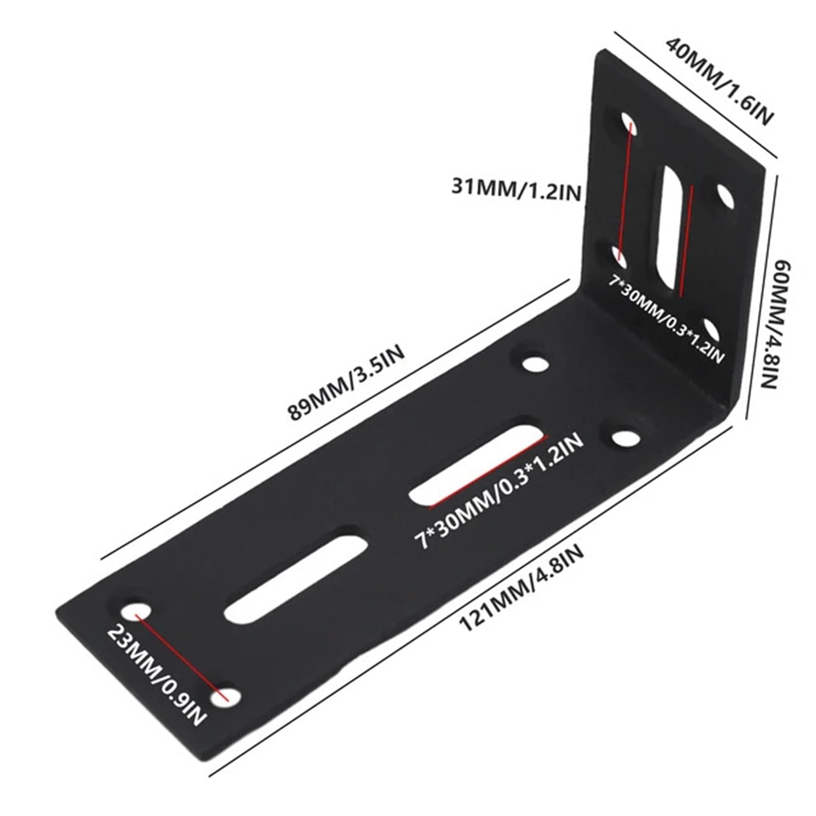 2 Stück robuste Halterung aus Eisen, dreieckige, verstellbare Wandhalterung, Tischregal, 81, 120 mm, 180, Eckregal für Lagerregal Bücherregal(White,121 * 40 * 60mm)