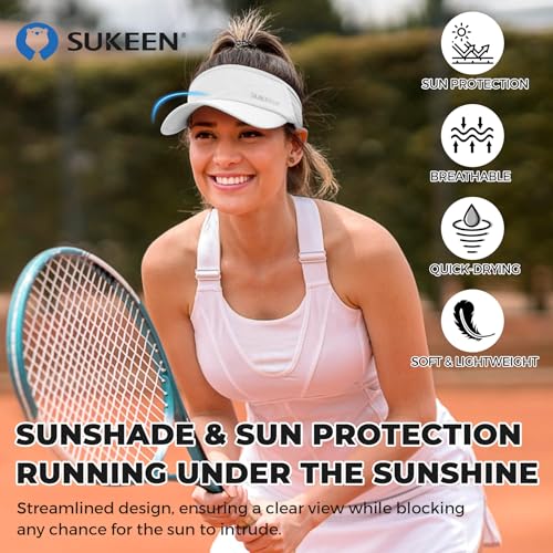 Image of Sukeen 3 Pack Sports Sun Visor Men Women Lightweight Packable Cooling Stretchy Visor Hat for Running, Tennis, Golf