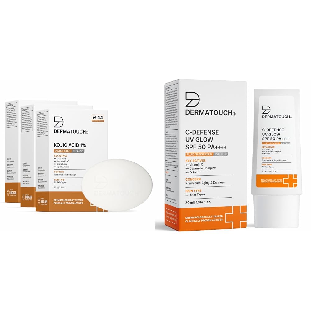 DERMATOUCH Kojic Acid 1% Soap with Glutathione & Alpha Arbutin & C-Defense SPF 50 PA++++ Fluid Sunscreen with Vitamin C & Ceramides 30ml-picture-29