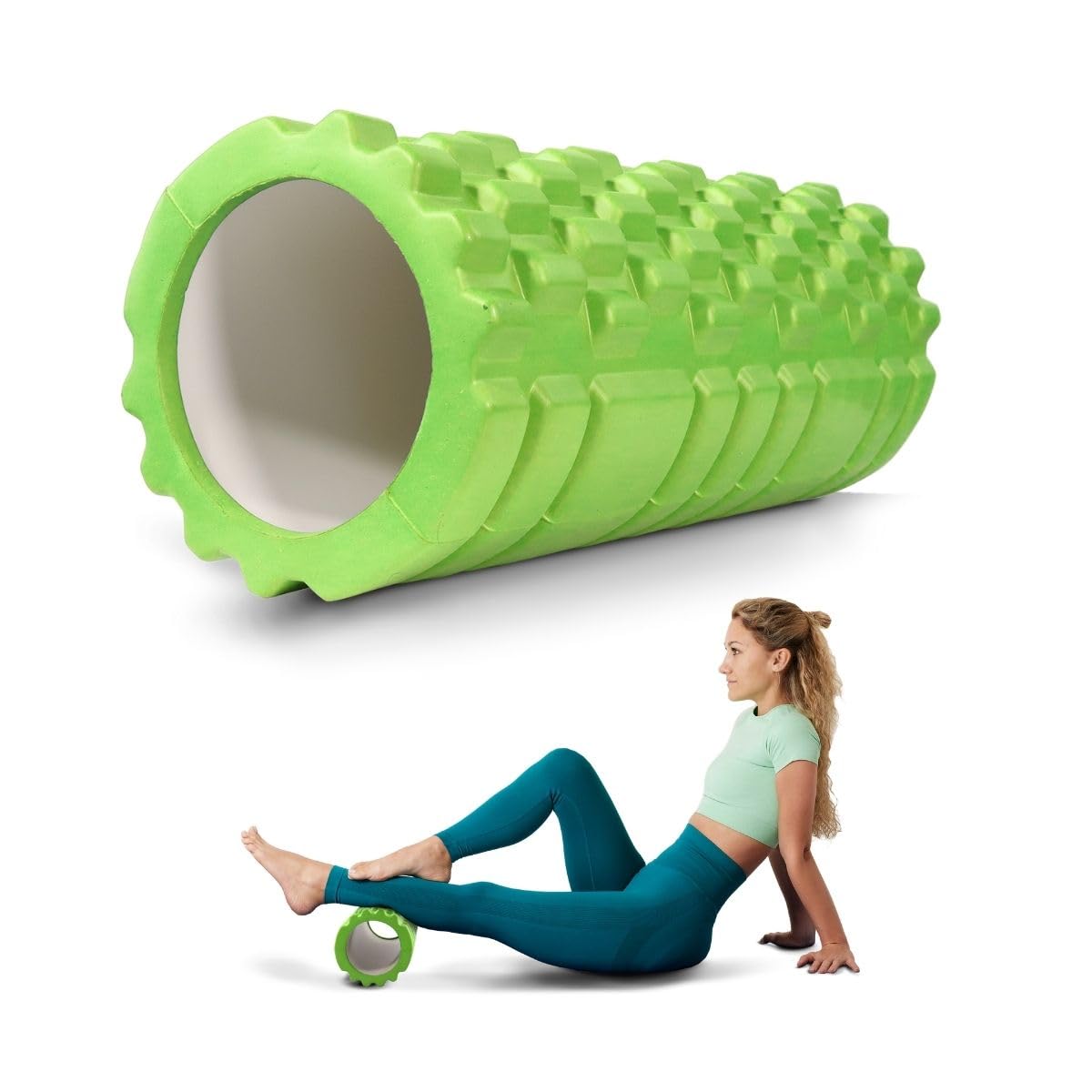 Mobiclinic®, Foam Roller, Portable, Versatile, FitRoller, 14 x 33 cm, Gym Equipment, Massage Roller, All Body, Ultra-Lightweight, for Yoga and Pilates, EVA Foam