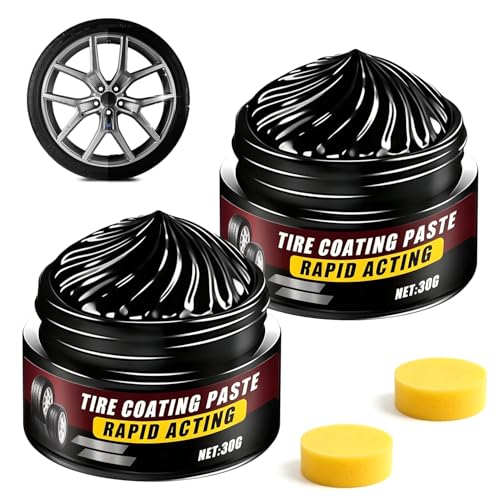 2PCS Premium Tire Coating & Trim Restorer, Bring Back the Original Deep Black Shine to Rubber and...
