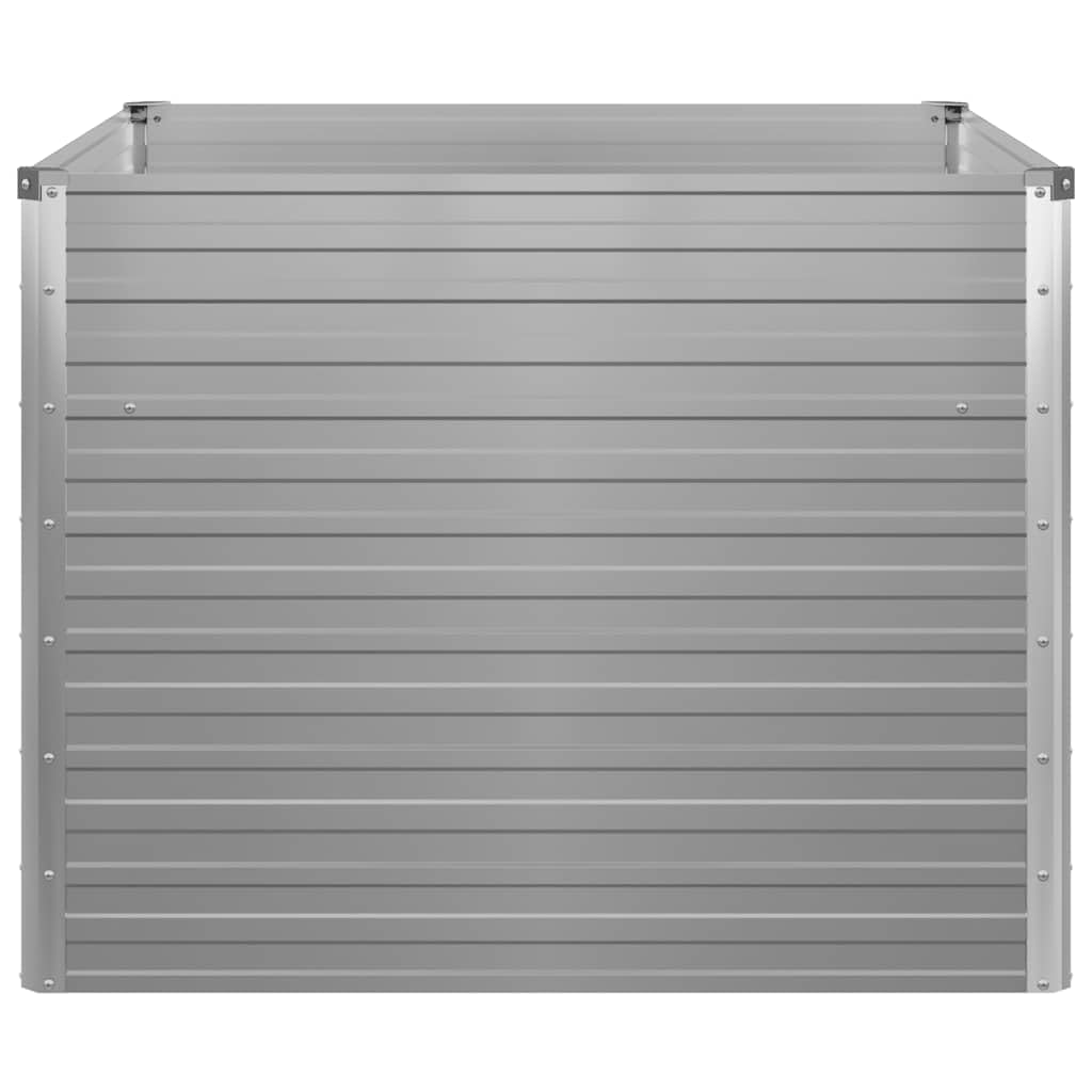 vidaXL Jardinière 100x100x77 cm Gris Acier Galvanisé Balcon Jardin Bac Fleurs