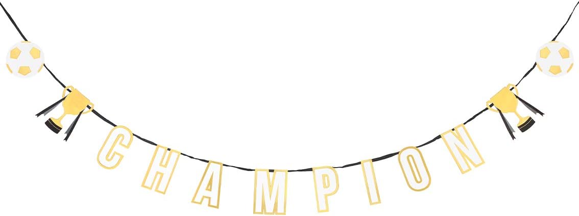 3 Meters - Reusable Premium Soccer Party Decorations - Bunting Included Footballs and Trophies - Ideal for a Kids Birthday or Award Ceremonies
