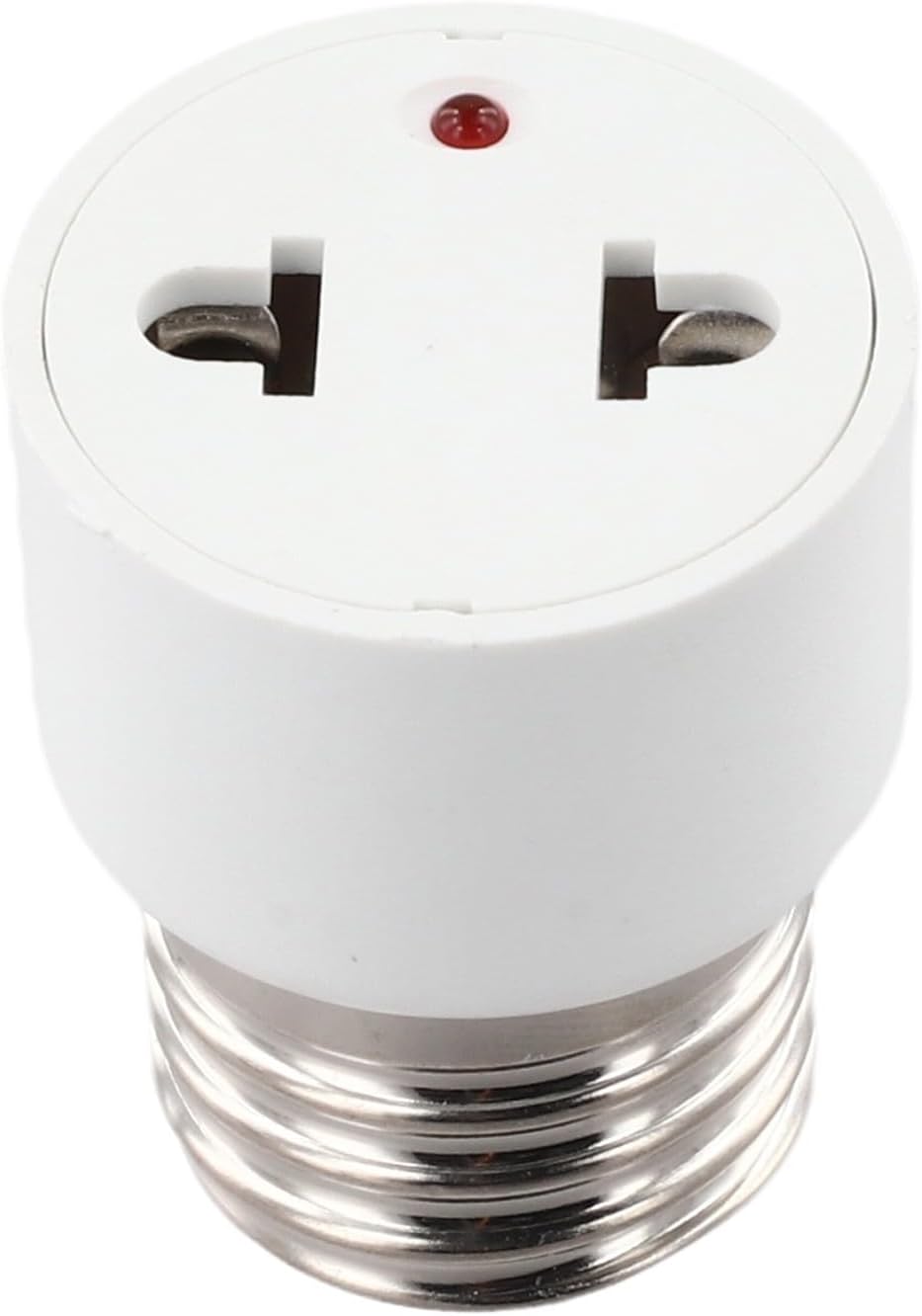 Minhe E27 to US/EU Socket Converter, 100-240V Lamp Base Adapter, White Bulb Holder with ABS+Metal Construction, 35 x 35 x 50mm, Compatible with Standard Outlets for Flexible Lighting Installation