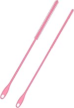 2pz Spazzola di Paglia Silicone, 6mm + 8mm Spazzola Extra Lunga Pulizia Cannuccia Strumento Riutilizzabile Lavaggio Cannuccia Bottiglie Anello per Appendere Scovolini Pieghevoli (Rosa)