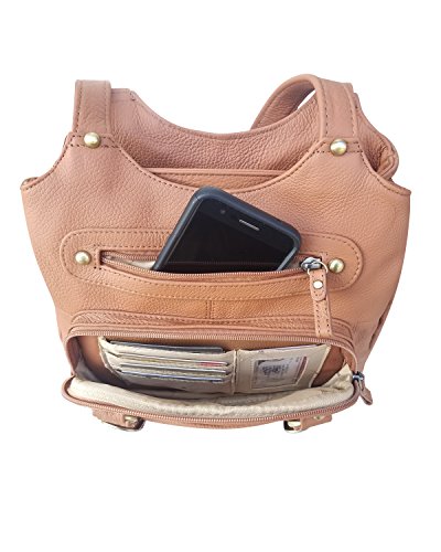 Roma Leathers Gun Concealment Purse - Cowhide Leather - Light Brown2