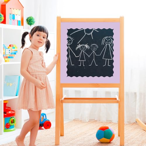 Image of Whaline 65.6 Ft Purple Blue Bulletin Board Borders 4 Rolls Purple Blue Die-Cut Bulletin Board Trim for Back to School Classroom Office Chalkboard Decoration