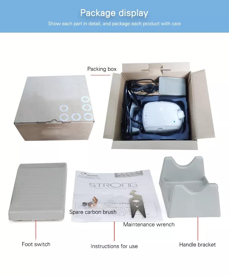 Miniatura 4 de Máquina profesional de manicura dinámica de 35 K RPM con micromotor fuerte