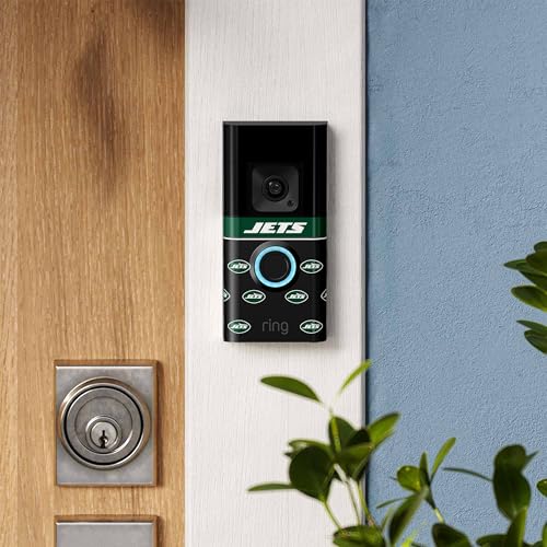 Image of All-New Limited Edition, Official NFL Faceplate for Ring Doorbells - Video Doorbell 3, Video Doorbell 3 Plus, Video Doorbell 4, Battery Doorbell Plus, and Battery Doorbell Pro | New York Jets