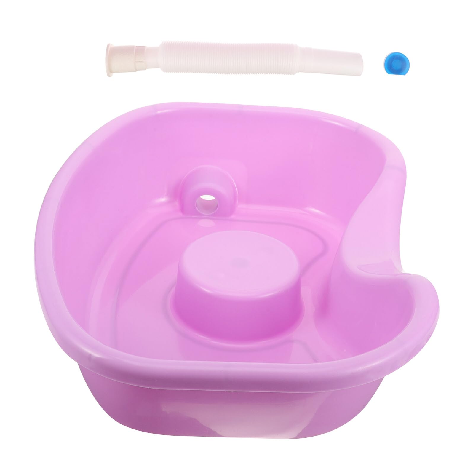 GLEAVI Bacinella per Lavare i Chioma da Letto in Plastica Design Ergonomico, Lavabo Portatile per Anziani e Donne Incinte, Accessorio per Assistenza Domiciliare e Personale