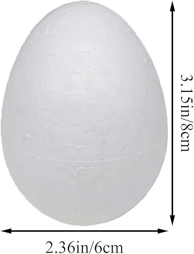 Miniatura 2 de Crafjie Huevos de espuma, 15 huevos de espuma de 3.15 pulgadas (3.1 in), color blanco, suaves para primavera, Pascua, Halloween, Navidad,
