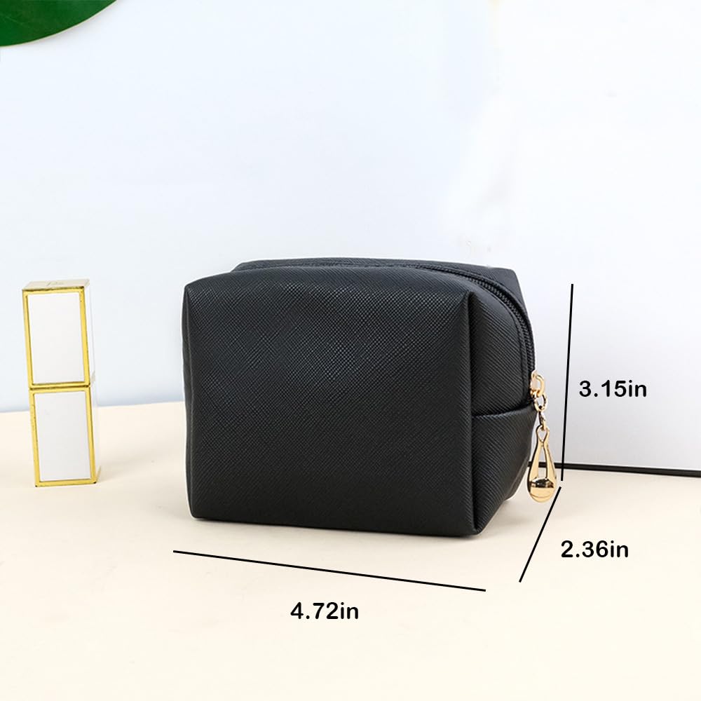Make-up-Tasche für Damen, große Kosmetiktasche, Reise-Kulturbeutel, Make-up-Tasche für Geldbörse, wasserdicht, kleine Make-up-Tasche, niedliche Make-up-Pinsel-Aufbewahrungstasche, Mini Schwarz,