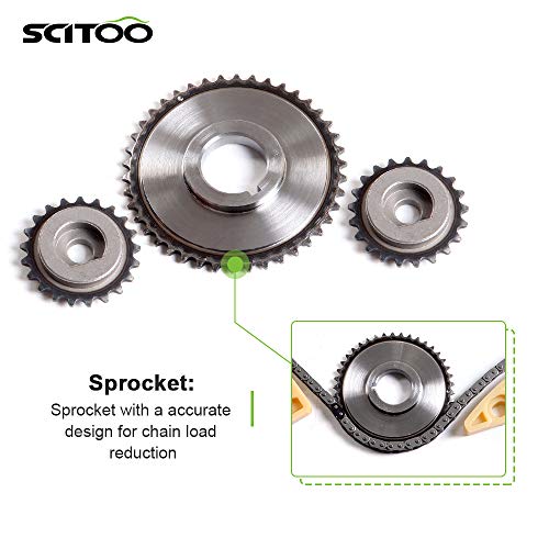 Scitoo 9-4202S Engine Timing Chain Kit Sets Replaces For Pontiac For Chevrolet For Saturn For Oldsmobile Sunfire Hhr Cobalt Sky Vue G5 Aura Malibu Ion Cavalier Classic Grand Am Alero 2.2L 2.0L 2.4L #TOP3