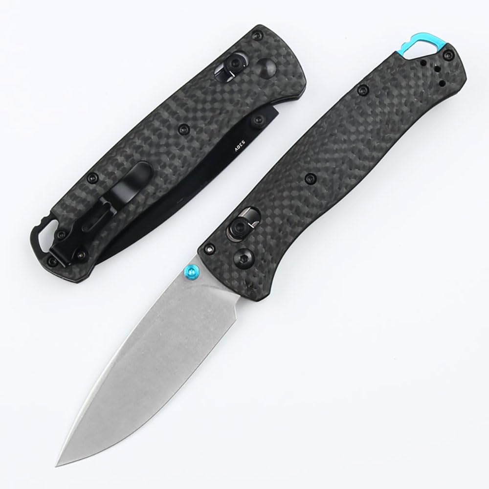 Outdoor Messer Survival Tragbar Taschenmesser Flach Aus Edelstahl S90V, Robust Leicht Kohlefaser Klappmesser, Camper Jagdmesser taktische messer, Klein EDC Tanto Messer mit Taschenclip und Axis Lock