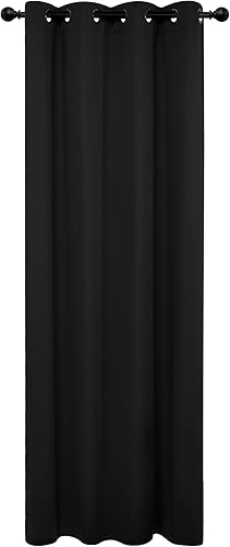 Miniatura 90 de Deconovo Darken - Cortina opaca con aislamiento térmico y ojales para sala de estar, 42 x 63 pulgadas, color blanco puro Negro,Beige claro,Azul