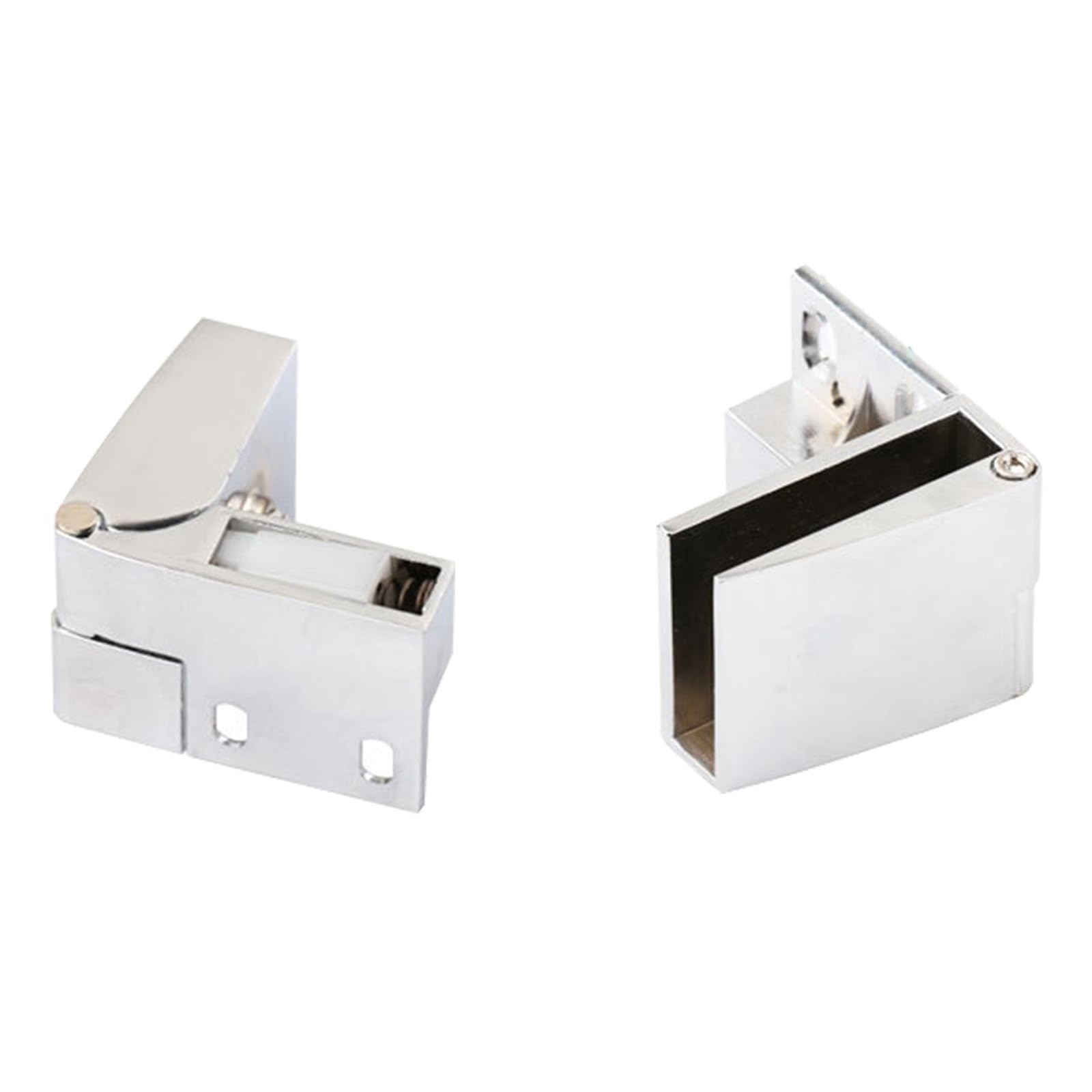 2 Pack Glass Door Hinges, Self Closing Frameless Side Mount Glass Clips for Cabinet Door Wine Cabinet Door Hinges