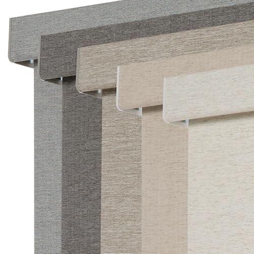 Persilux Blackout Roller Shades for Window Blinds,Cordless,Linen Fabric,Thermal Insulated Fabric UV Protection Shades for Home,Office,Bedroom,Door,Blackout-Cream,Custom Size