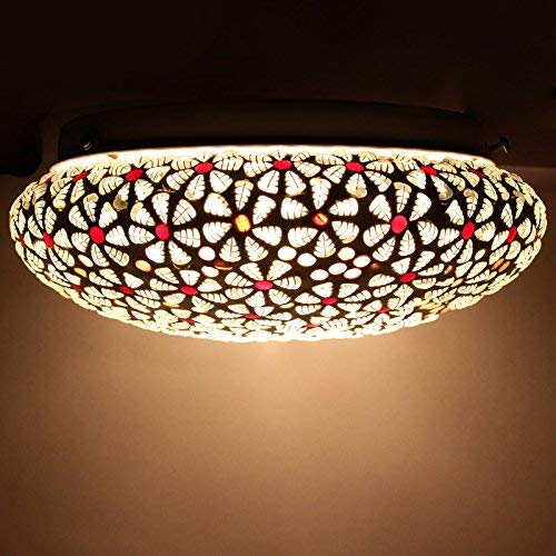 ONECYA ROYAL FANCY Modern Flush Mount LED Crystal Ceiling Light Bowl Shaped Chandelier Jhoomer for Bedroom, Entryway, Hallway, Dining Room (Ceiling Light-02)-image-31
