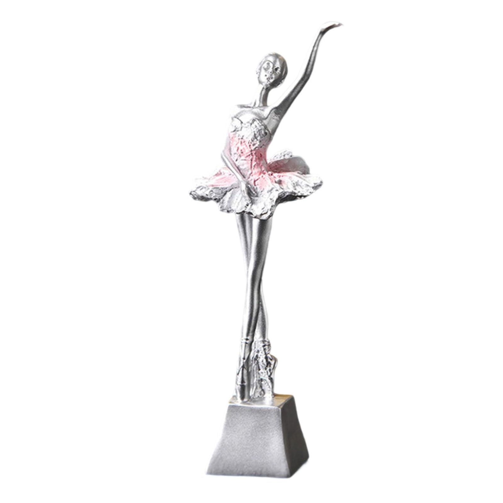 NEWFT European Ballet Dancer Sculpture Figurine Statue Home Decoration for Entryway Display Modern Ballet Decoration
