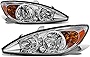 Auto Dynasty Pair of Chrome Housing Amber Corner Headlight Assembly Lamps Compatible with Camry XV30 02-04