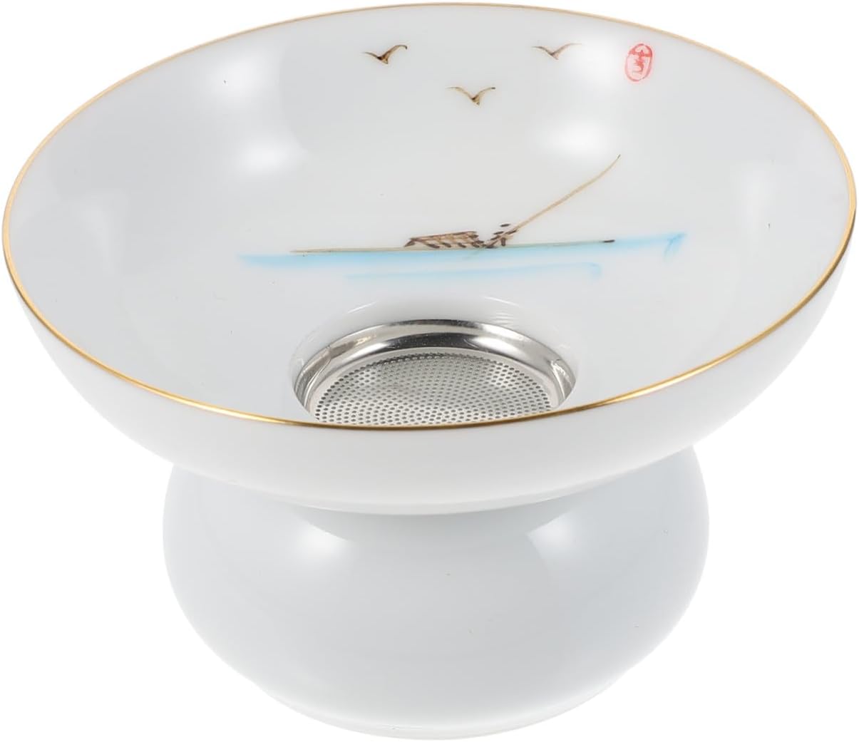 Ceramic Tea Infuser Filter with Stand Holder for Home Office