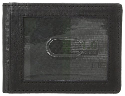 Leatherboss Money Clip Wallet with Outside Id Window - Black