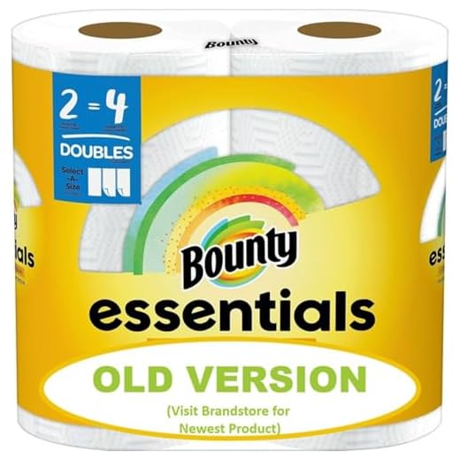 Bounty Essentials Select-A-Size Paper Towels, White, 2 Double Rolls = 4 Regular Rolls