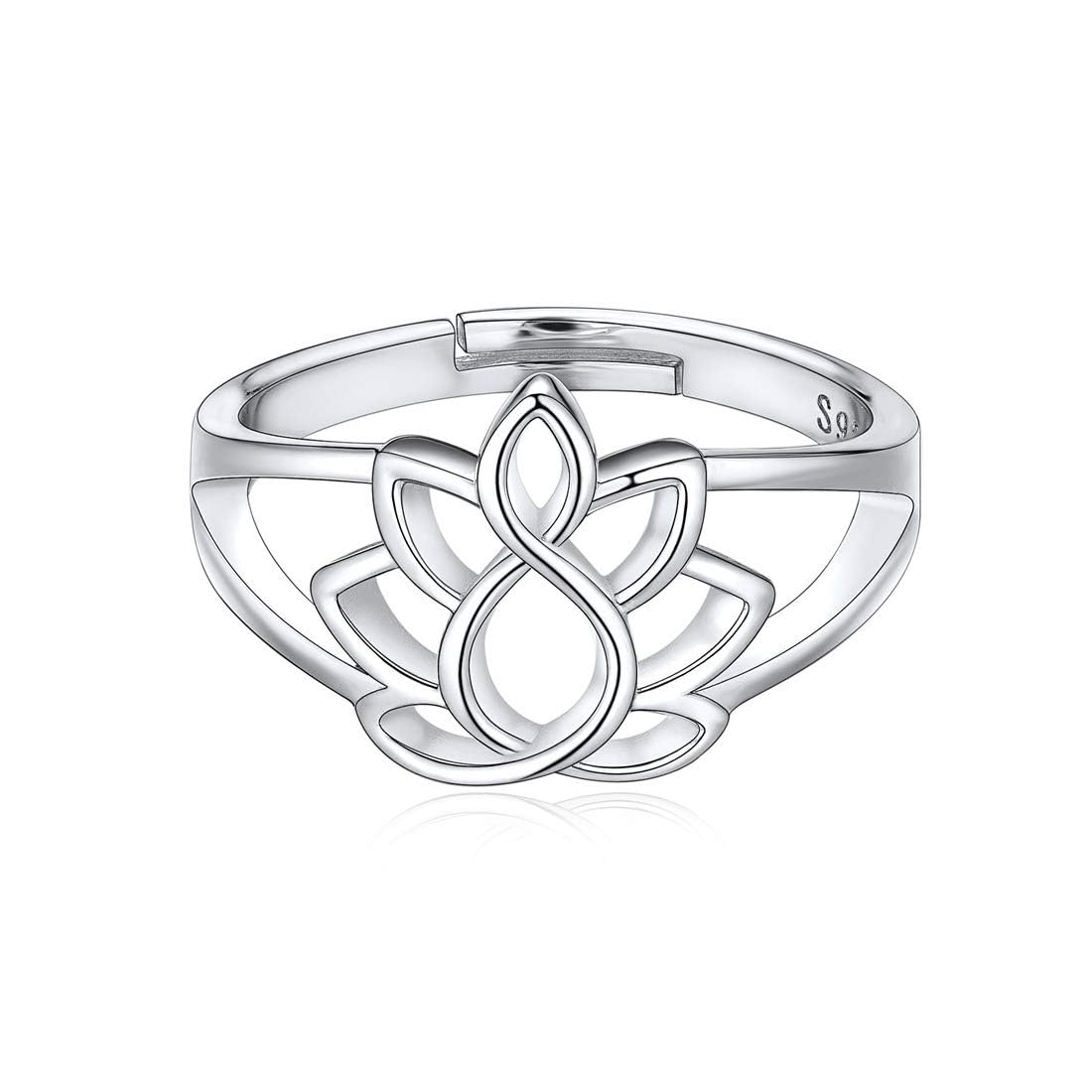 ChicSilver 925 Sterling Silver Anxiety Ring, Bead/Moon Star/Lotus/Sunflower Adjustable Rings for Women Romantic Fashion Jewelry(with Gift Box)