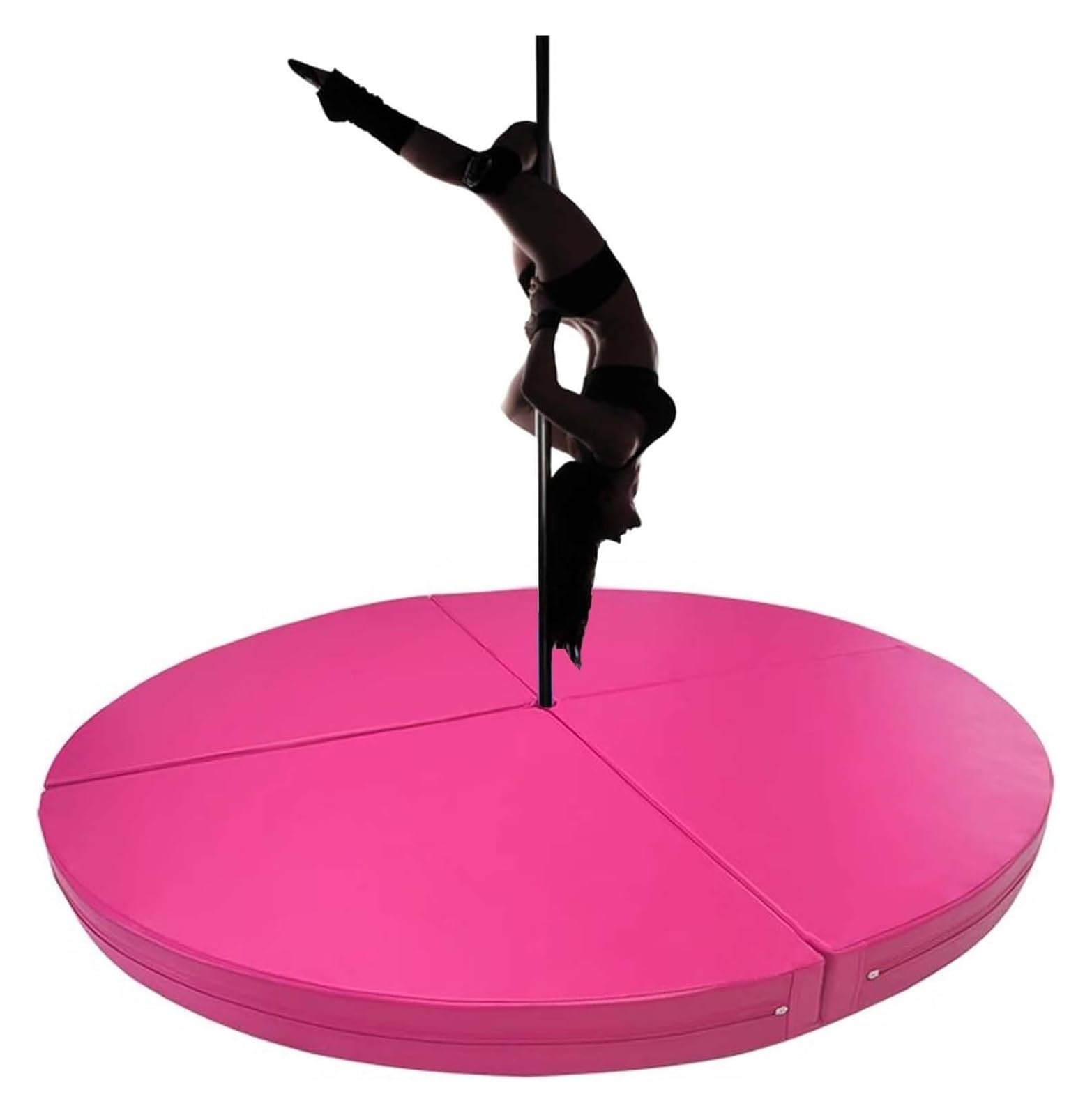 Tapis de sécurité pole dance amortissant et pliable de 120 cm rose