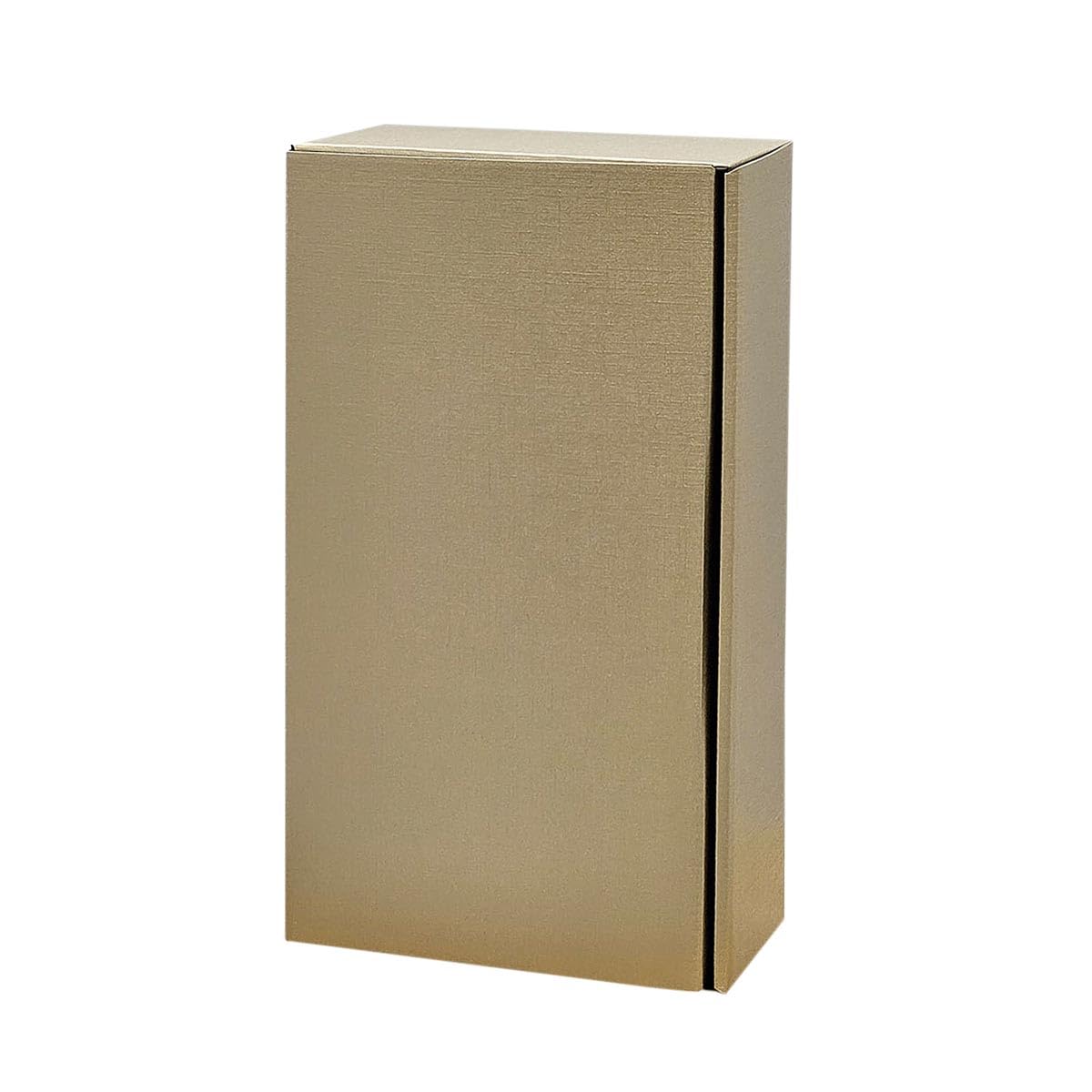 25 x Geschenkkarton für Weinflaschen, extra hochwertige Leinenstruktur mit FIBRA Oberflächenveredelung, Präsentkarton Wein in bronze, 2er