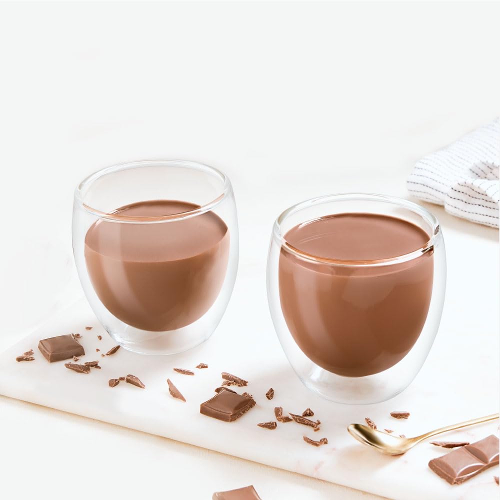 Borosil 2pc Set of Bello Double Wall Tea/Coffee Tumblers | 300ml Double Layer Borosilicate Glass Mug Set | Lightweight, Microwave Safe, Dishwasher Safe | Conical Shape Tea Cup | Transparent-image-1