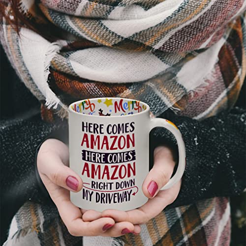 Taza de café navideña de cerámica de 11 onzas miniatura 3
