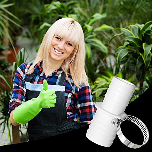 4pcs Schlauchverbinder 32mm auf 38mm Ø Set mit 8 Schlauchschellen-Poolschlauch Adapter-Schlauchadapter-Doppelschlauchtülle(Weiß)