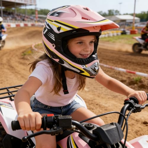 Youth Kids Dirt Bike, Off-Road, BMX, Four Wheelers Helmets-DOT (C-Pink, L) by SanQing - Used condition - Image 3