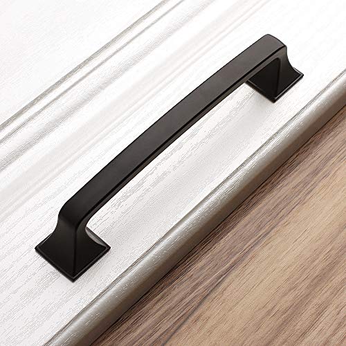 Koofizo Big Square Foot Cabinet Arch Pull - Black Furniture Handle, 5 Inch/128mm Screw Spacing, 10-Pack for Kitchen Cupboard Door, Bedroom Dresser Drawer, Bathroom Wardrobe Hardware - Thumbnail 5