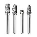 SpeTool Carbide Rotary Burr For Aluminum (Non-Ferrous) Poring And Polishing Bits (Non-Ferrous) 1/4 inch shank 4Pcs/Pack