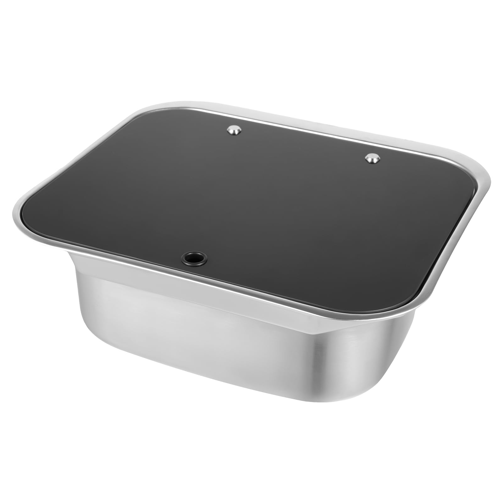 Lavandino Pieghevole Con Rubinetto per Acqua Fredda - Set per Roulotte, Barca, Camper in Acciaio Inox Con Accessori