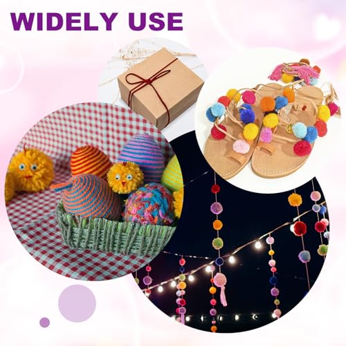 Pompones con lazo elástico integrados para evitar costuras en gorros PATIKIL 5