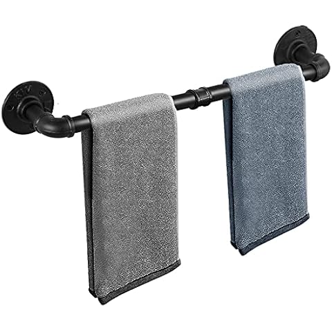 Industrial Pipe Towel Rack Towel Bar 32 Inch, Heavy Duty Wall Mounted Rustic Farmhouse Bath Towel Holder for Bath Bathroom Kitchen Cover