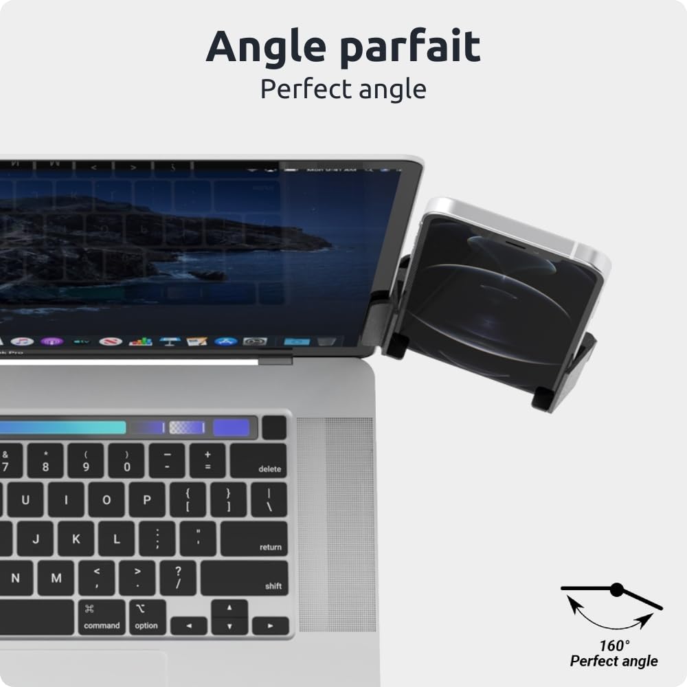 Support Téléphone PC Ajustable Universel pour iPhone Samsung Huawei Google Pixel Noir