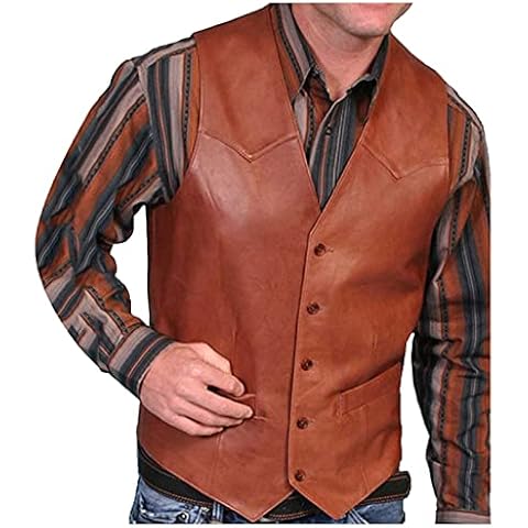 Men's Brown Faux Leather Waistcoat Cover