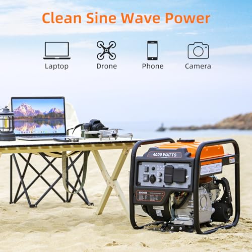 Power Equipment 4000 Watts Inverter Generator Gas Powered, Portable Open Frame Generator, Low Noise with ECO Mode and Inverter Technology, RV Ready, Emergency Home Backup - Image 5