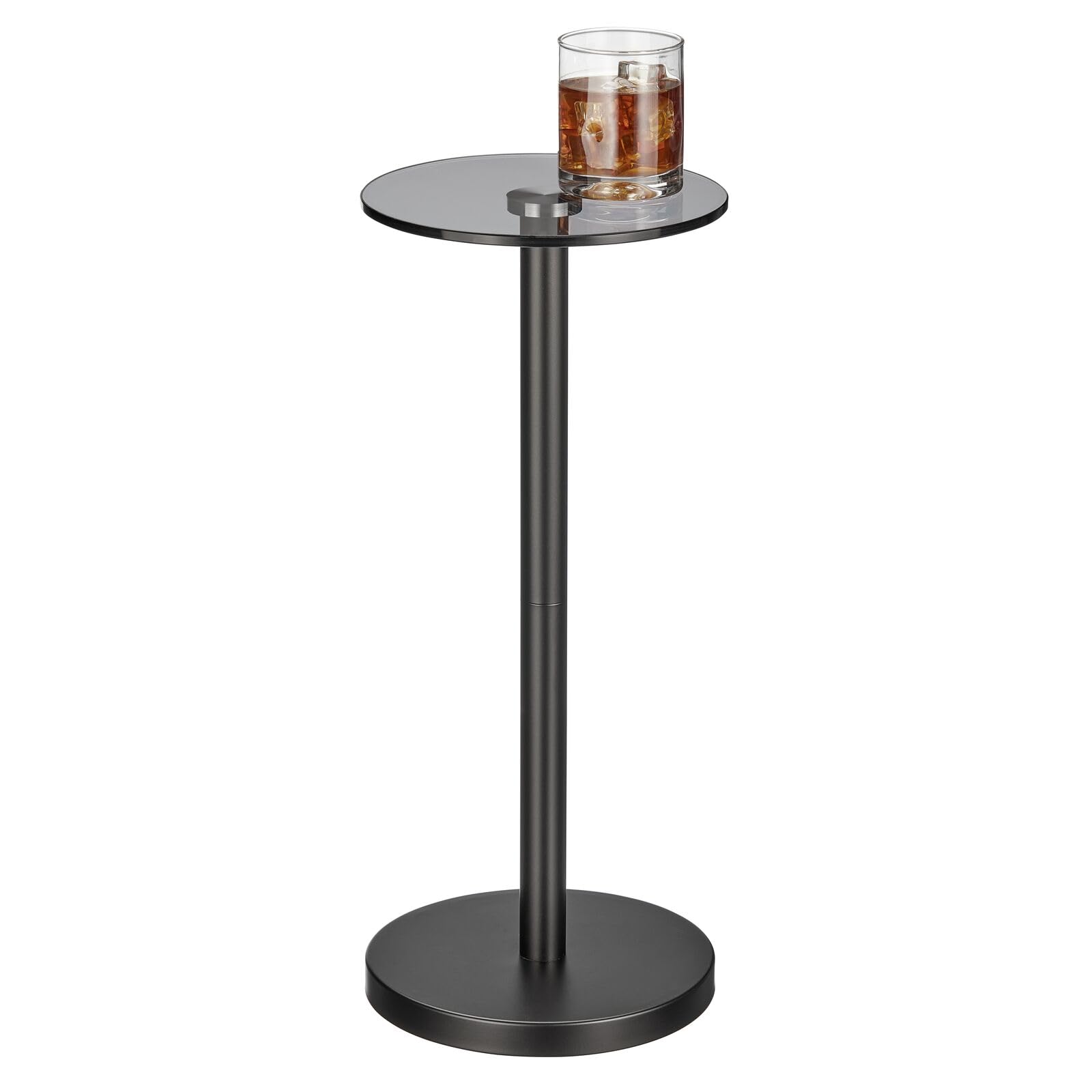 Amazon.com: mDesign Glass Top Side/End Drink Table - Small Modern Round ...