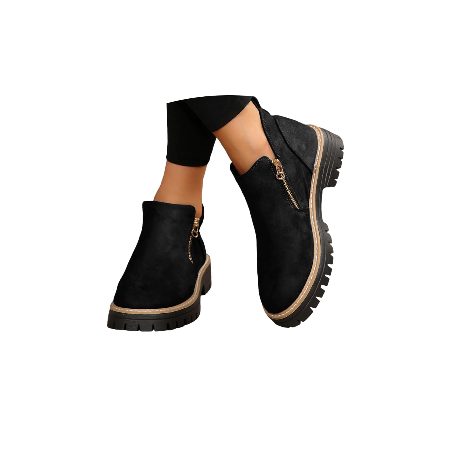 Fall Boots for Women Ankle Boots For Women Low Heel Chunky Heels Platform Heeled Short Booties Shoes Walking