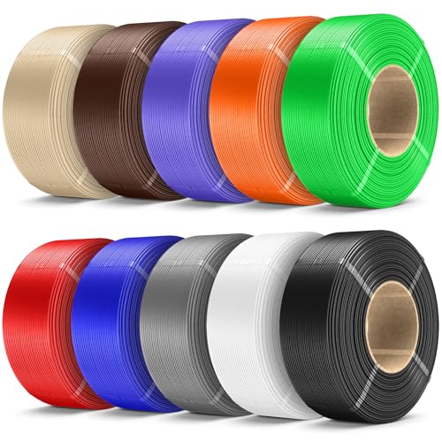Image of SUNLU 10KG PLA+2.0 3D Printer Filament Refill Bundle, 1.75mm | High Toughness PLA+ Filament, Black+White+Grey+Klein Blue+Red+Green+Sunny Orange+Lavender Purple+Coffee Brown+Oak